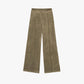 Pantaloni Patryna effetto suede color militare a vita alta