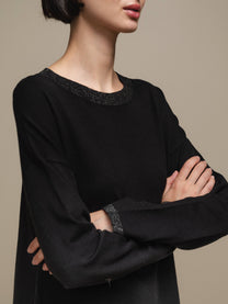 Maglione in maglia con lurex girocollo da donna