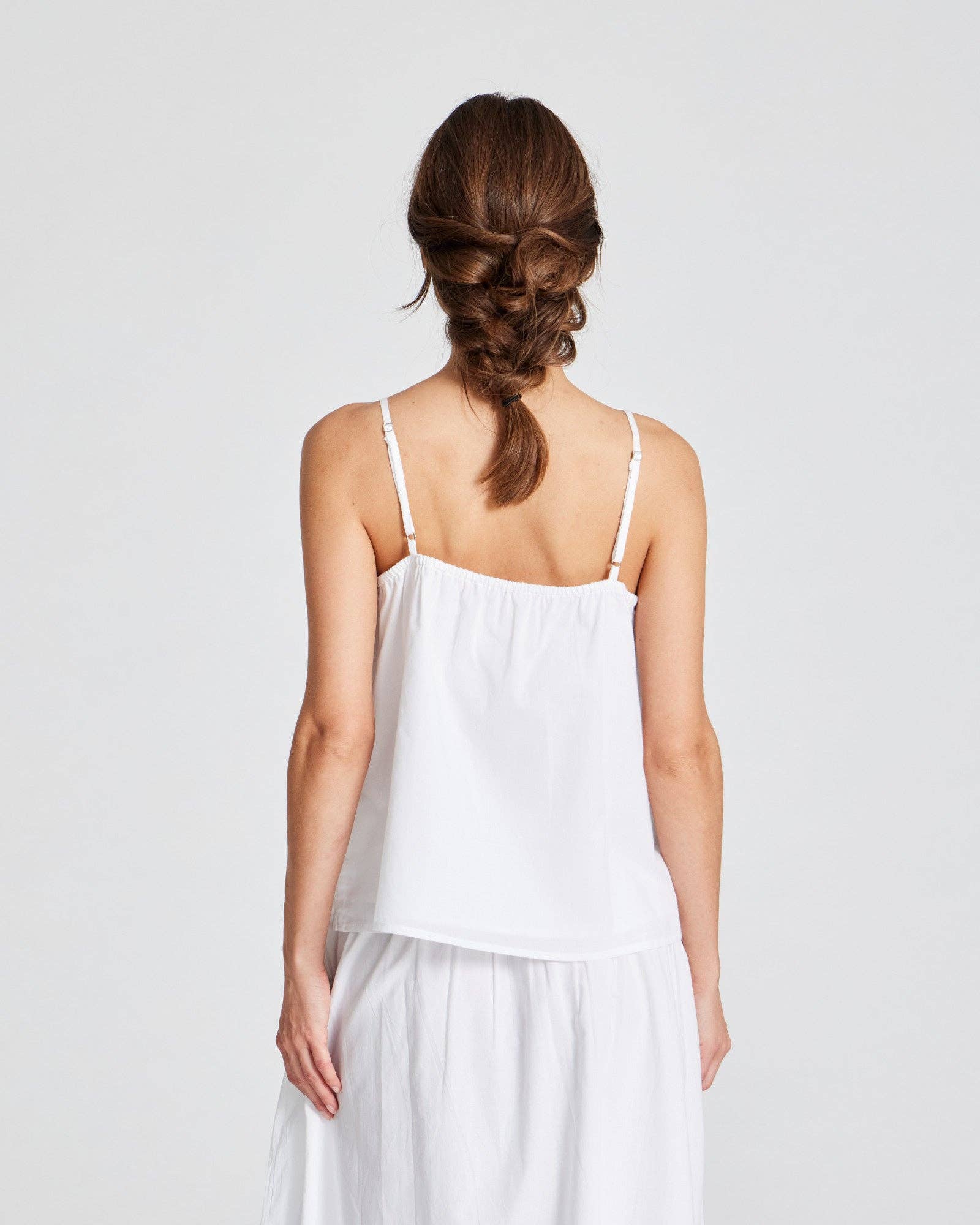 Top Annie in voile di cotone biologico bianco