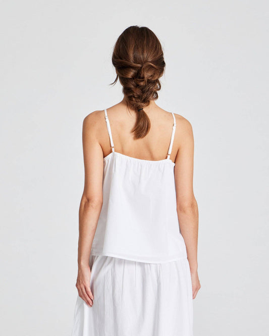 Top Annie in voile di cotone biologico bianco