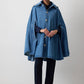 Poncho in denim con cappuccio