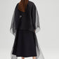 Giacca in organza nera con cintura