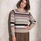 Maglione jacquard a righe multicolor