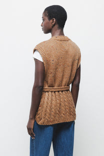 Gilet in maglia strutturata con scollo a V