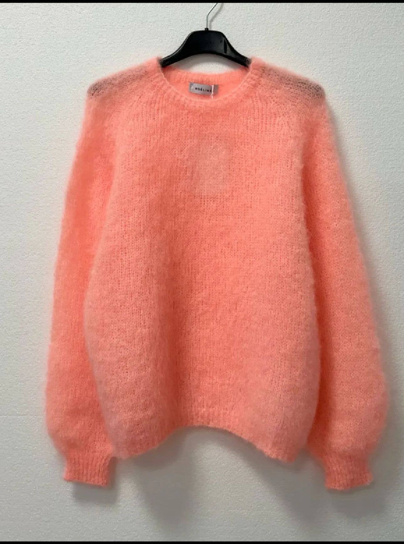 Maglione oversize girocollo in maglia calda color anice