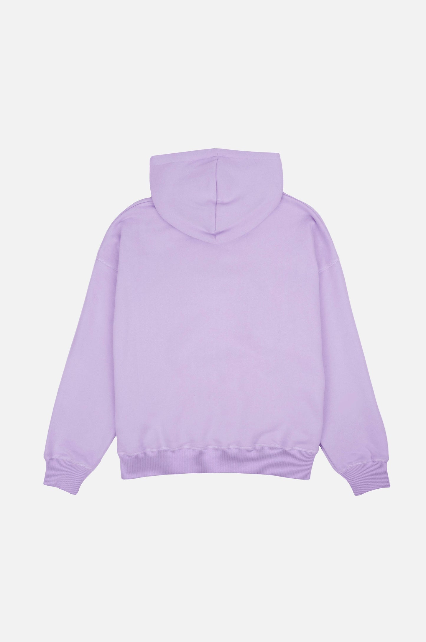 Felpa oversize da donna in cotone biologico con cappuccio color lavanda