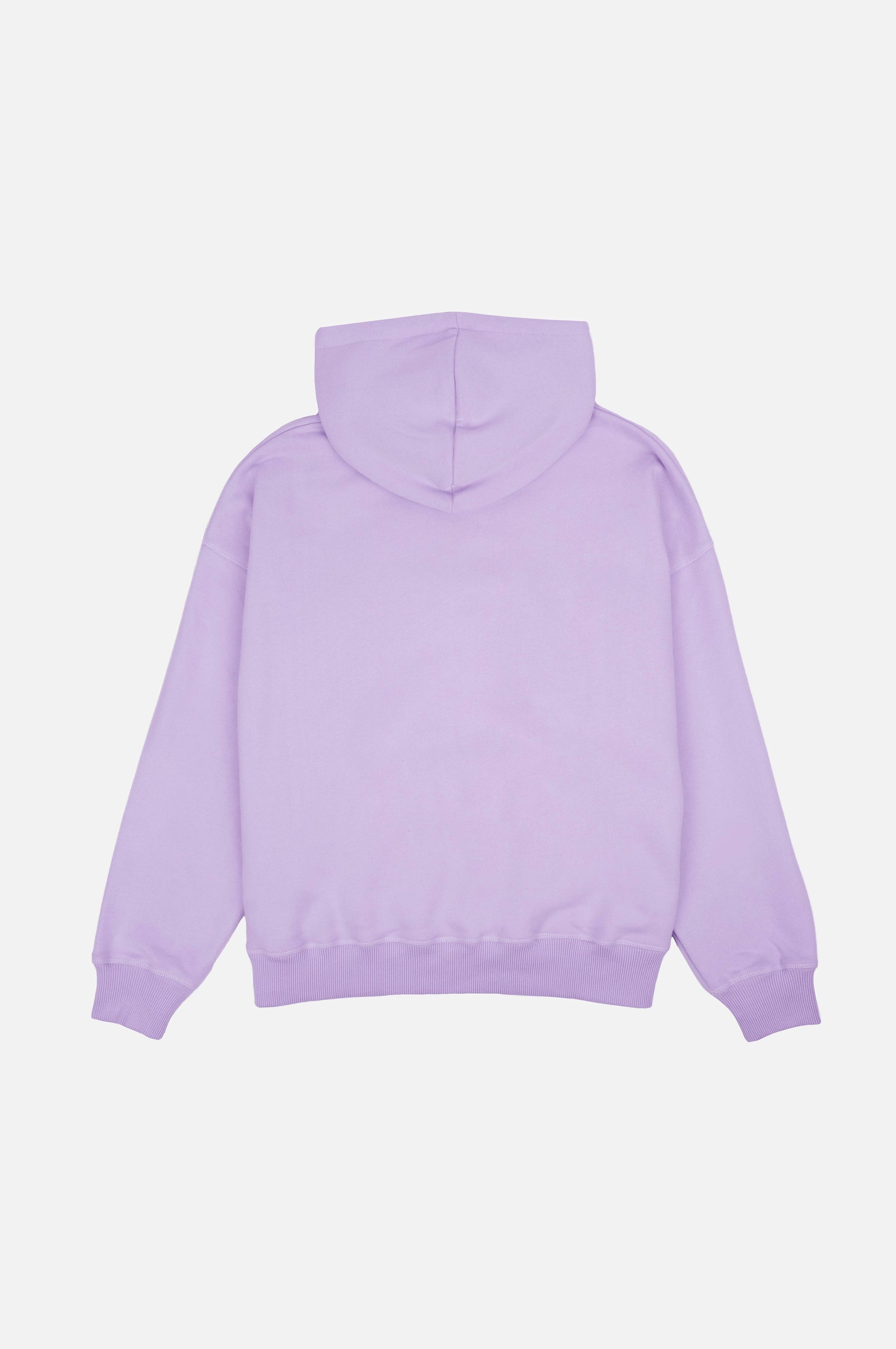 Felpa oversize da donna in cotone biologico con cappuccio color lavanda