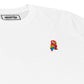 T-shirt bianca con pappagallo ricamato in cotone biologico GOTS