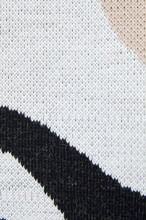 Abito lungo in maglia con stampa floreale astratta