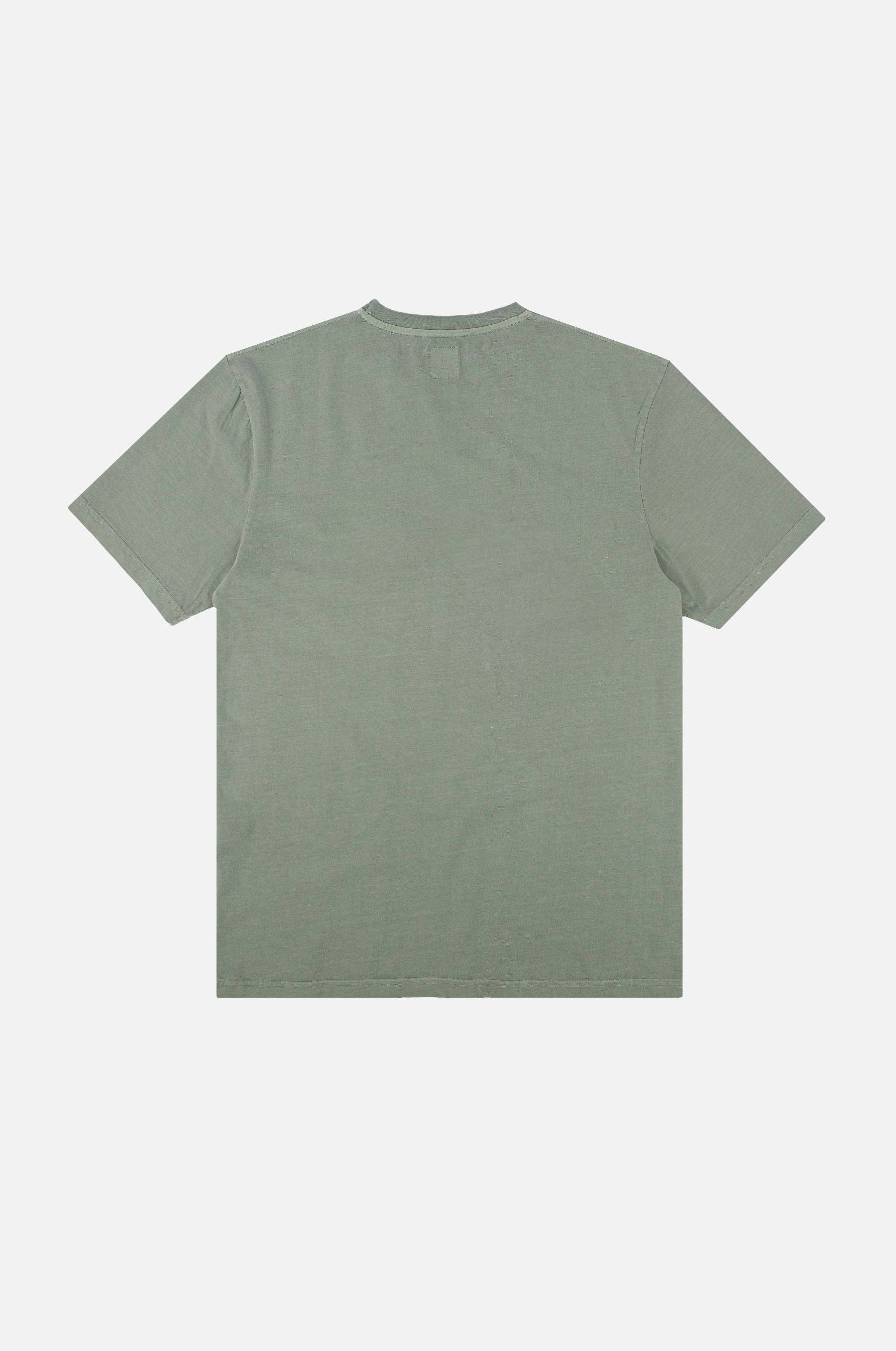 T-shirt pigmentata in cotone biologico verde salvia con taschino