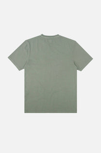T-shirt pigmentata in cotone biologico verde salvia con taschino