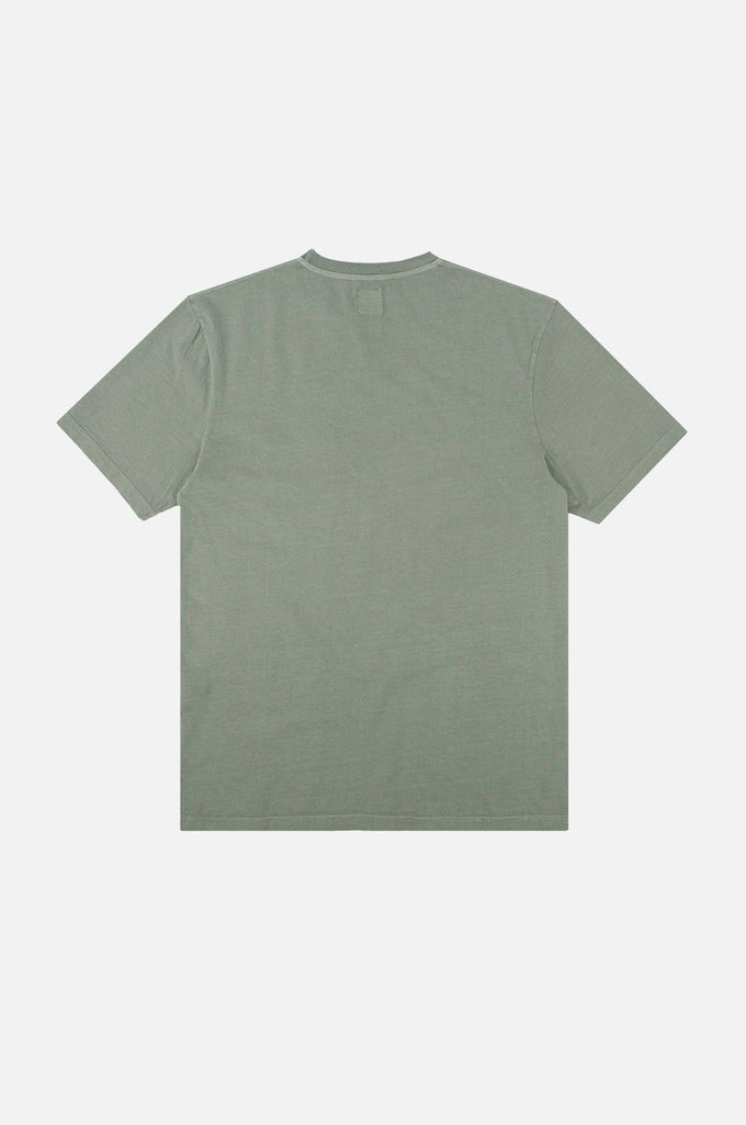 T-shirt pigmentata in cotone biologico verde salvia con taschino