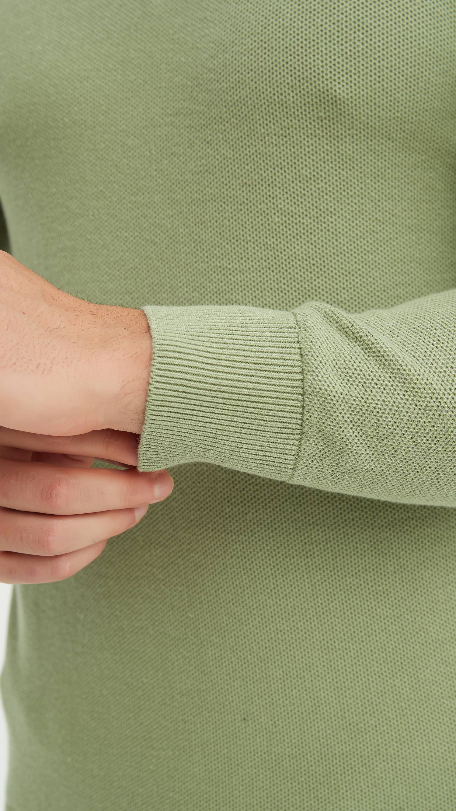 Maglia con colletto trucker sportivo in cotone verde