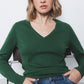 Maglione in maglia rasata con scollo a V