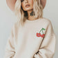 Felpa oversize con stampa ciliegie