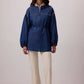 Giacca oversize effetto denim con dettagli gioiello