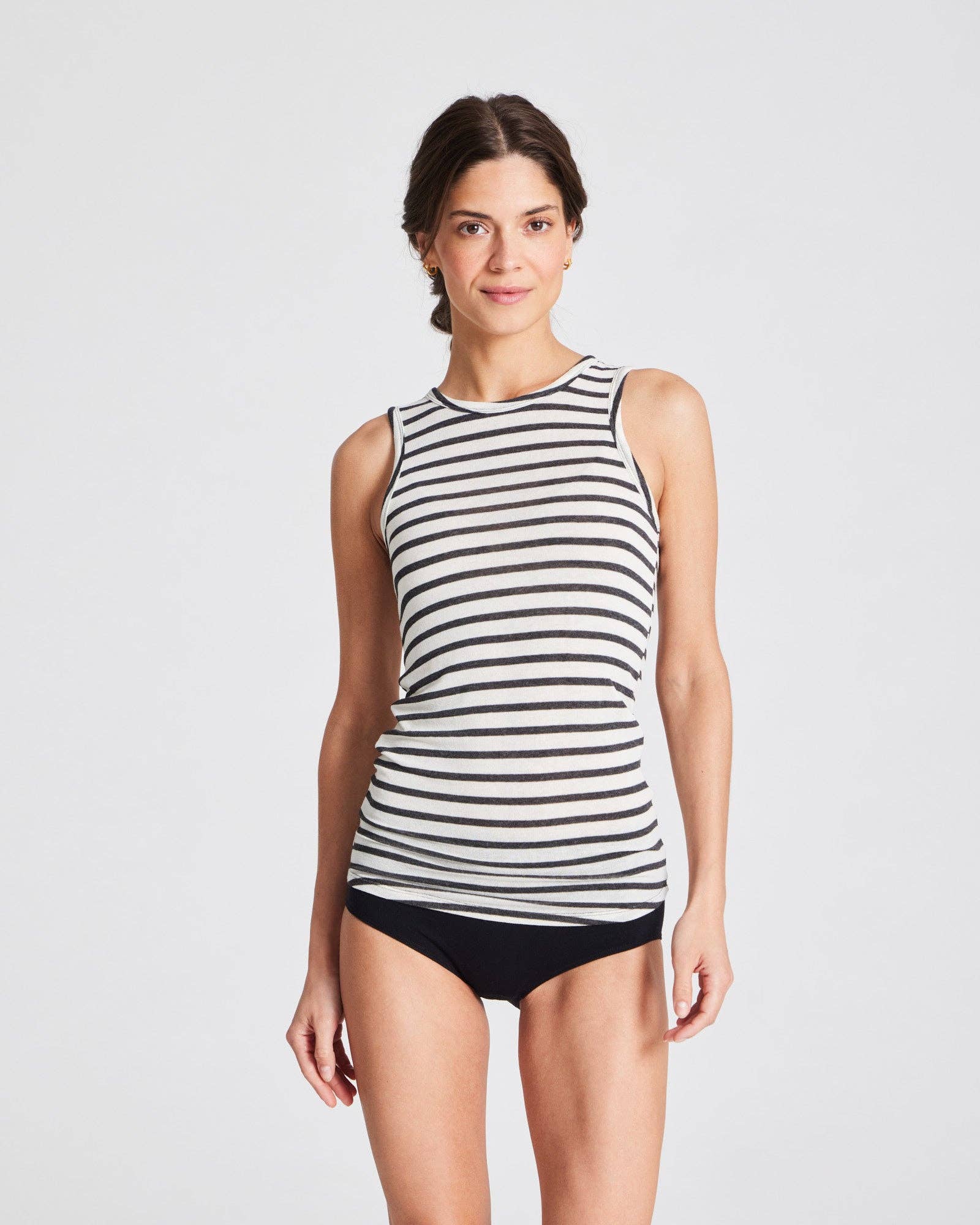 Top smanicato a righe stile marinaro Alberte