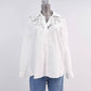 Camicia bianca in cotone e lino con pizzo