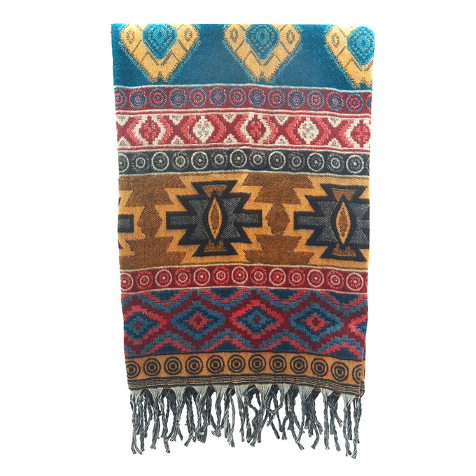 Sciarpa scialle etnica XXL invernale multicolore