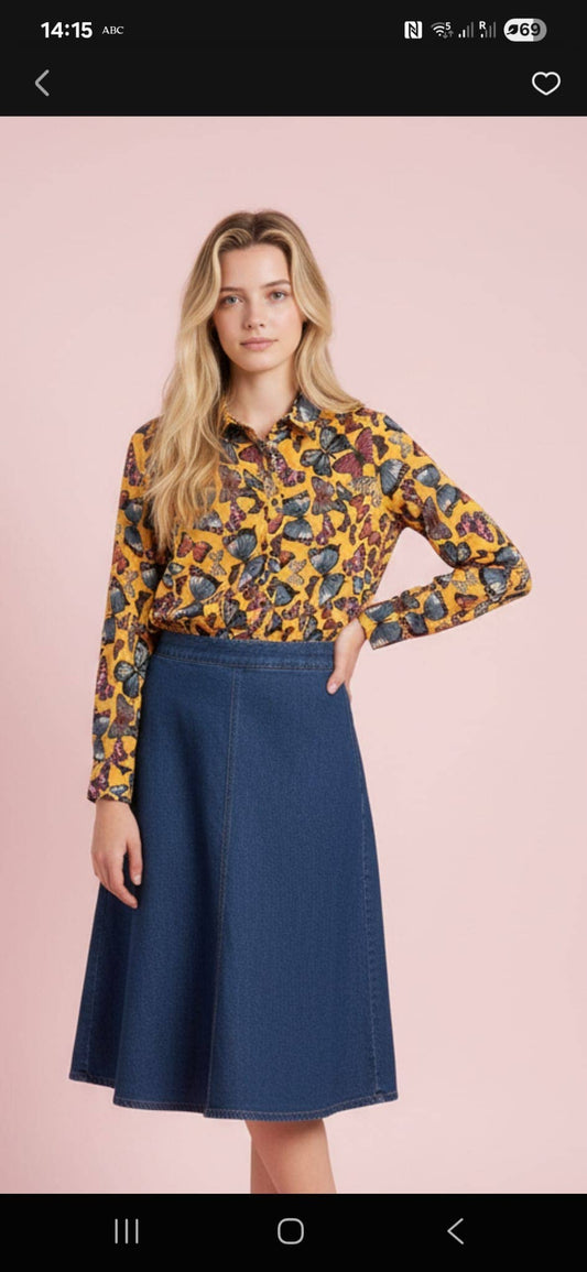 Camicia Atene con stampa farfalle