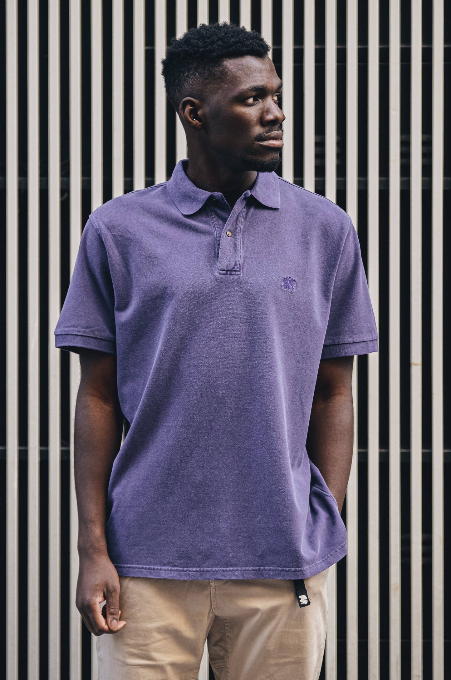 Polo in cotone biologico tinta pigmento Beacon Blue