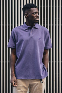 Polo in cotone biologico tinta pigmento Beacon Blue