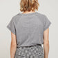 T-shirt Tenio nera con scollo a V e maniche lunghe