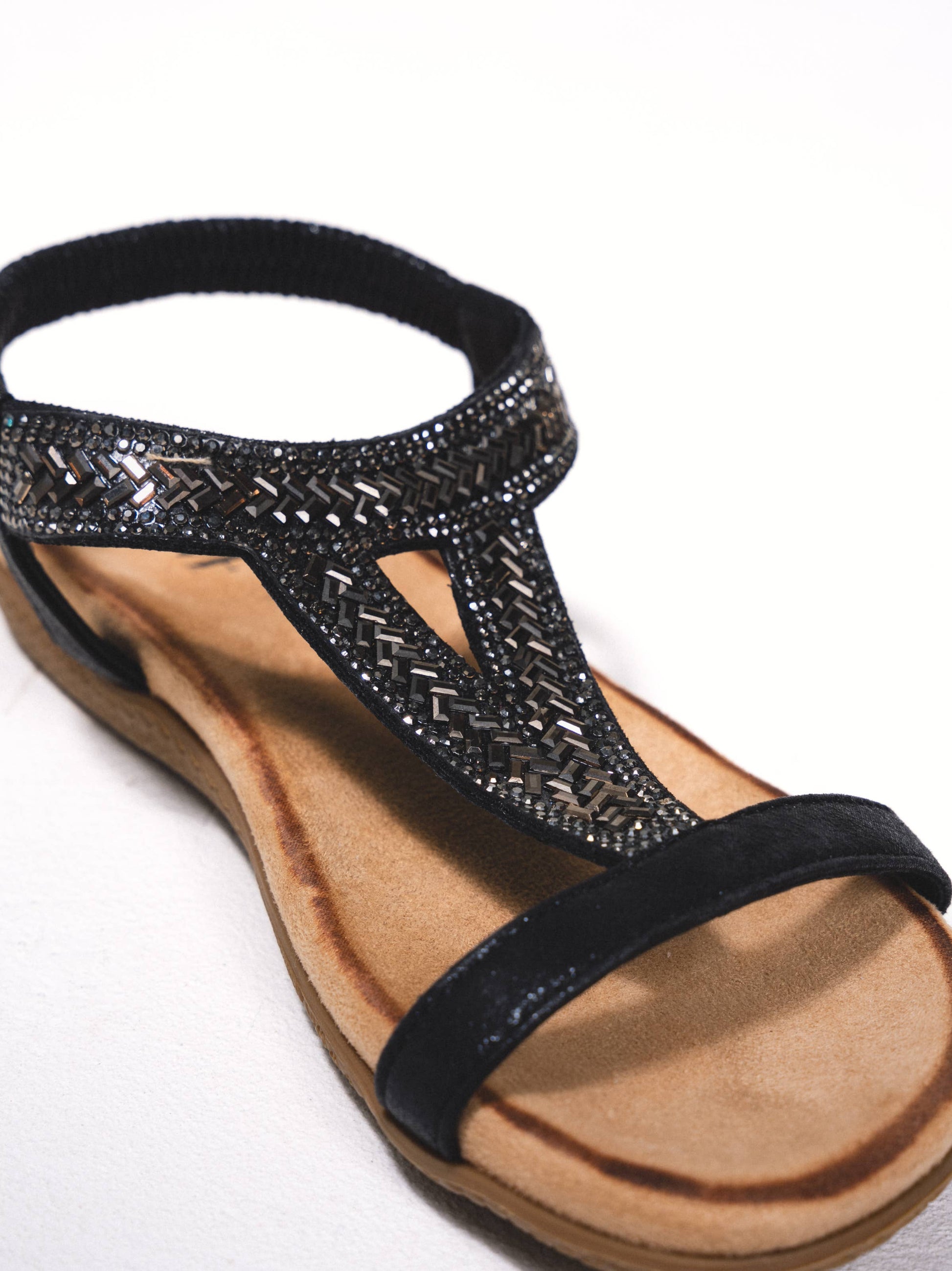 Sandali flat scintillanti con cinturini