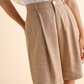 Pantaloncini a righe in lino e rayon