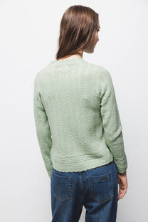 Maglione a maglia strutturata verde menta