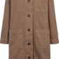 Cappotto lungo Georgina in cotone biologico color Shitake
