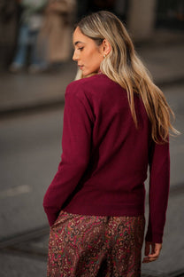 Maglione a Scollo a V in Lana e Cashmere