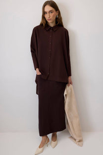 Camicia oversize con nastro e design fluido