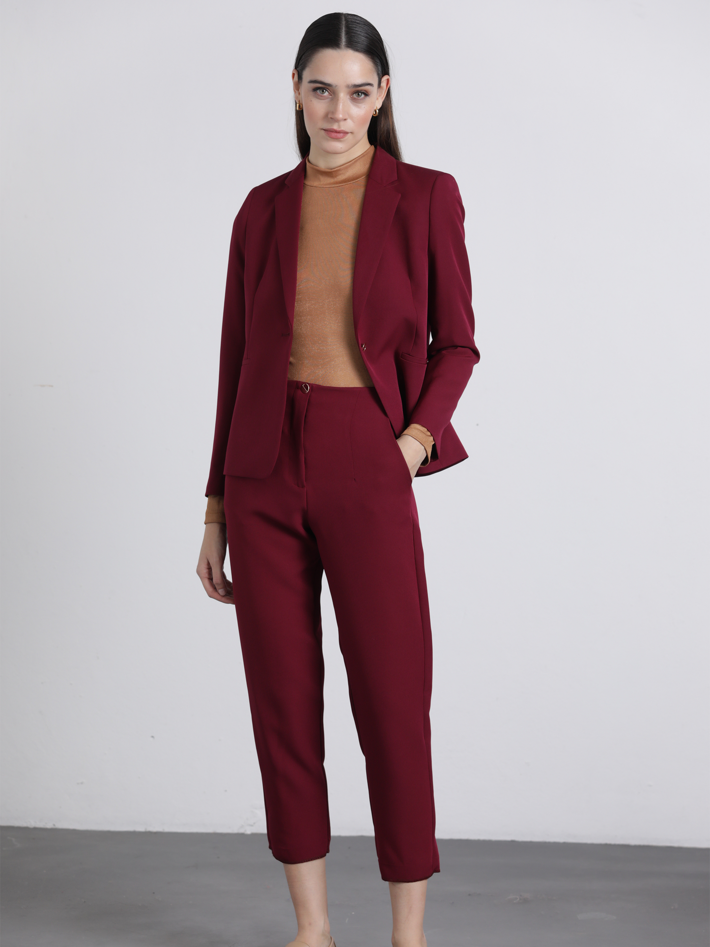 Blazer classico bordeaux da donna