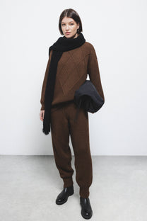 Pantaloni jogger in maglia a coste