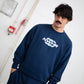 Felpa girocollo oversize in cotone biologico con logo