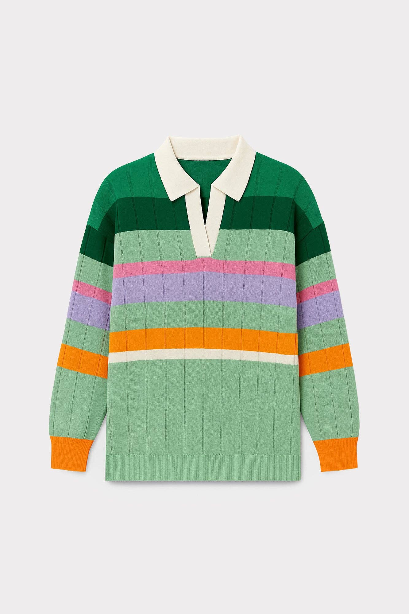 Tunica in maglia oversize a righe multicolor