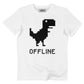 T-shirt Offline in cotone biologico con stampa dinosauro pixel