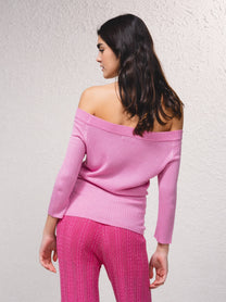 Maglione lurex off-shoulder