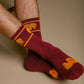 Calzini sportivi bordeaux in cotone biologico