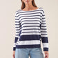 Maglia a righe blu navy in cotone
