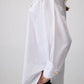 Camicia oversize in misto cotone con colletto a punta