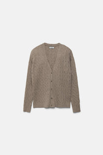 Cardigan in maglia strutturata con scollo a V