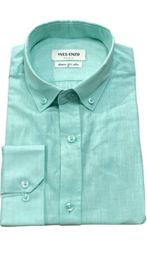 Camicia in voile di cotone verde tenue