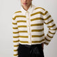 Cardigan in maglia a righe con bottoni dorati