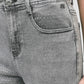 Jeans grigi con paillettes a vita alta