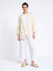 Blazer in lino e viscosa da donna