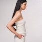 Top bustier stile gilet con bottoni frontali