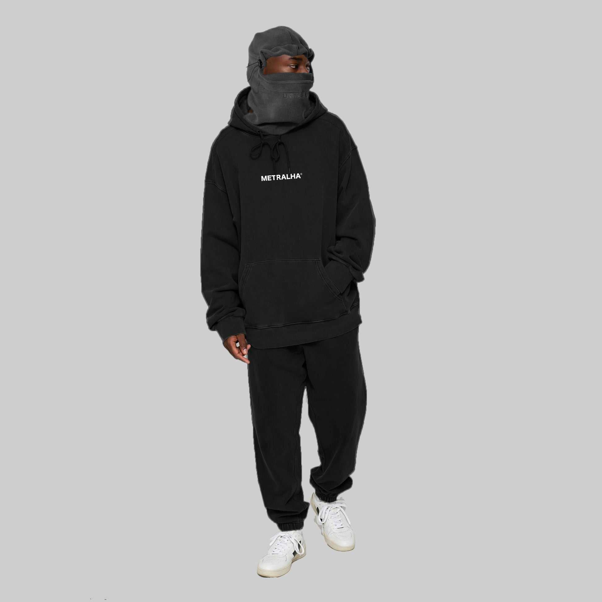 Felpa oversize nera con logo