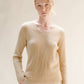 Maglia a coste con scollo a V in misto cashmere